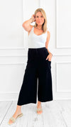 Laid-Back Luxe Wide Leg Cargo Pants - Black-170 Bottoms-DOE AND RAE-Coastal Bloom Boutique, find the trendiest versions of the popular styles and looks Located in Indialantic, FL