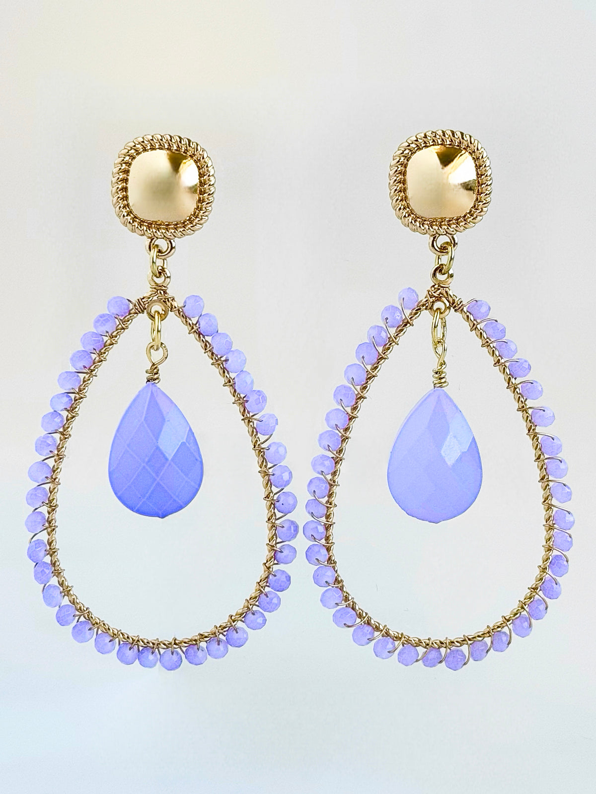 PRE ORDER-Teardrop Gemline Dangle Earring - Lavender-230 Jewelry-NYW-Coastal Bloom Boutique, find the trendiest versions of the popular styles and looks Located in Indialantic, FL