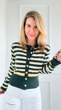 Park Avenue Striped Cardigan-150 Cardigans/Layers-Rousseau-Coastal Bloom Boutique, find the trendiest versions of the popular styles and looks Located in Indialantic, FL