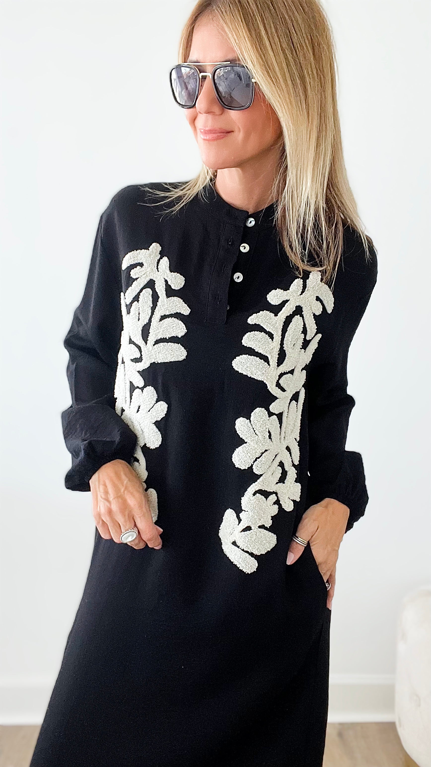 Embroidered Cupra Dress-200 Dresses/Jumpsuits/Rompers-TOUCHE PRIVE-Coastal Bloom Boutique, find the trendiest versions of the popular styles and looks Located in Indialantic, FL