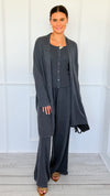 Triple Play 3 Pieces Italian Set- Dark Gray-210 Loungewear/Sets-Italianissimo-Coastal Bloom Boutique, find the trendiest versions of the popular styles and looks Located in Indialantic, FL
