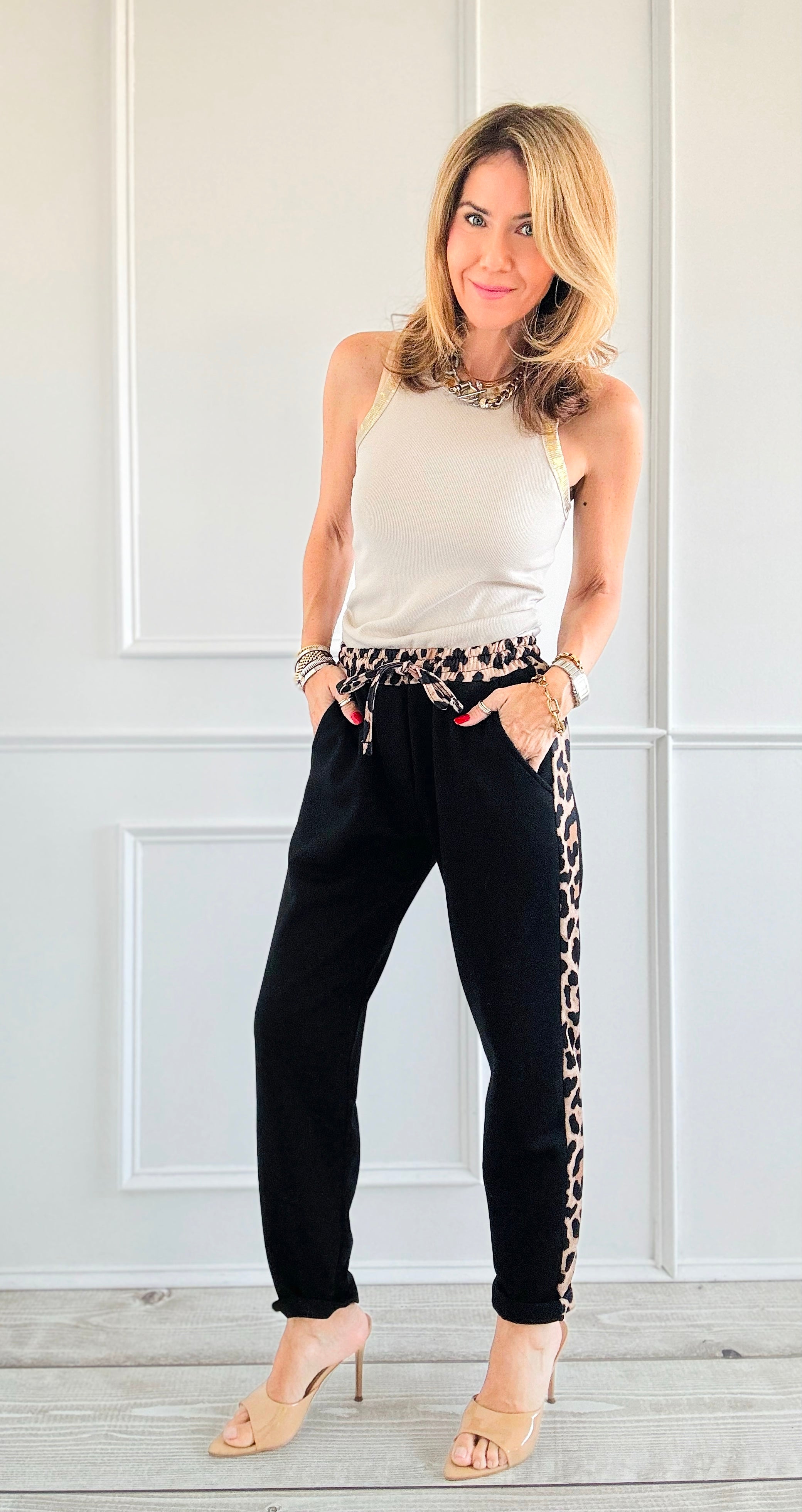 Colorblock Wild Italian Joggers- Black-180 Joggers-Italianissimo-Coastal Bloom Boutique, find the trendiest versions of the popular styles and looks Located in Indialantic, FL