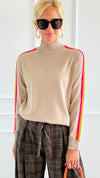 Rainbow Runway Sweater- Beige-140 Sweaters-V SKY-Coastal Bloom Boutique, find the trendiest versions of the popular styles and looks Located in Indialantic, FL