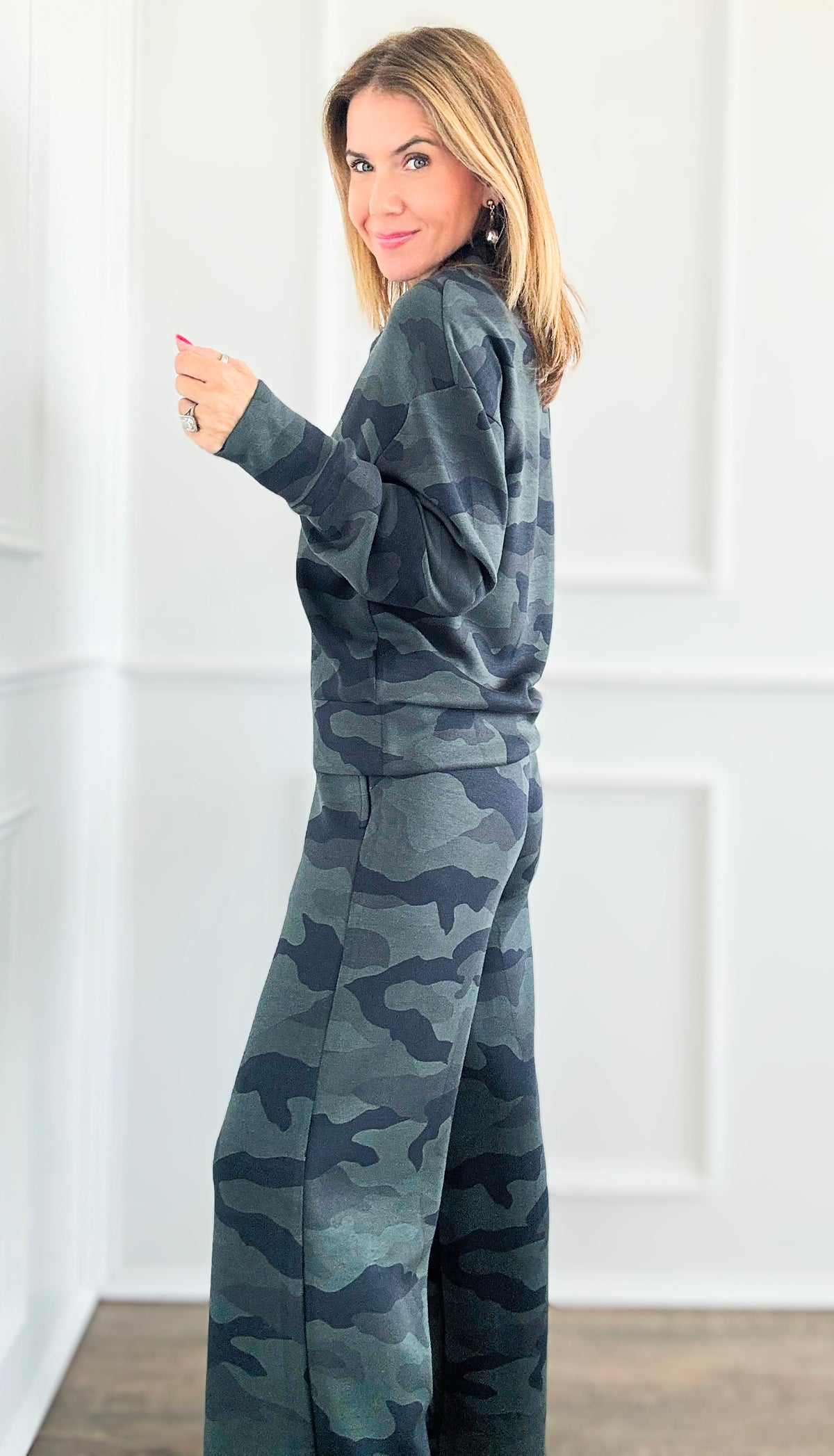 Camo Printed Fleece Pants-170 Bottoms-Vintage Havana - Ocean Drive-Coastal Bloom Boutique, find the trendiest versions of the popular styles and looks Located in Indialantic, FL