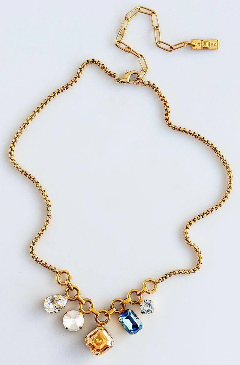 CUSTOM CB - Tova Golden Prism Gem Necklace-230 Jewelry-TOVA-Coastal Bloom Boutique, find the trendiest versions of the popular styles and looks Located in Indialantic, FL