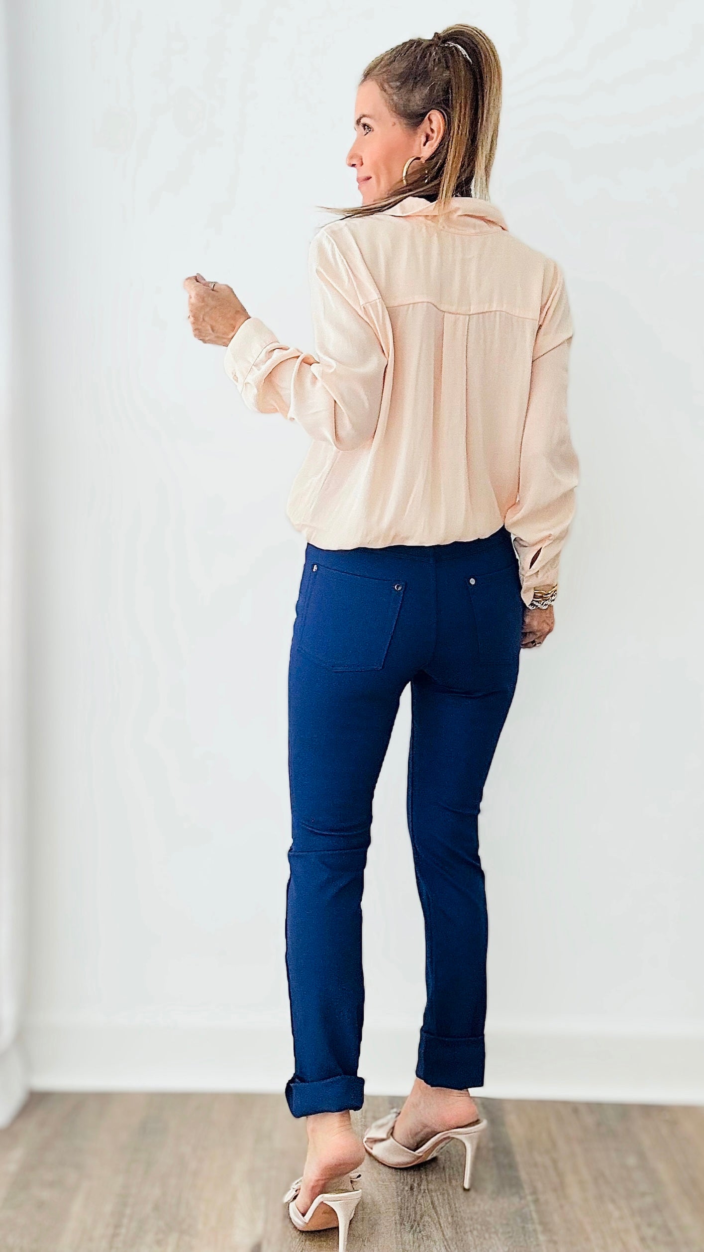 Ultra Stretch Lux Skinny Pants - Navy-170 Bottoms-Tempo-Coastal Bloom Boutique, find the trendiest versions of the popular styles and looks Located in Indialantic, FL