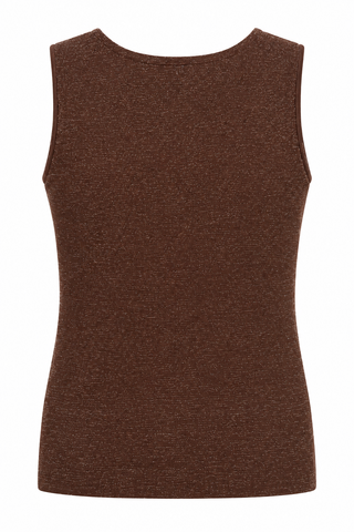 Seamless Shimmer Fitted Tank Top - French Toast