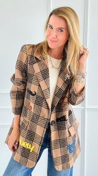 Palm Angels Plaid Italian Jacket-160 Jackets-TATTOO Z-Coastal Bloom Boutique, find the trendiest versions of the popular styles and looks Located in Indialantic, FL