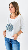 Sparkling Bloom Italian Tee-110 Short Sleeve Tops-Italianissimo-Coastal Bloom Boutique, find the trendiest versions of the popular styles and looks Located in Indialantic, FL