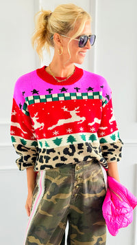 Holiday Patchwork Knit Sweater-140 Sweaters-Anniewear-Coastal Bloom Boutique, find the trendiest versions of the popular styles and looks Located in Indialantic, FL