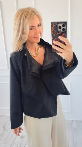 Chic Italian Kaleidoscope Jacket- Black