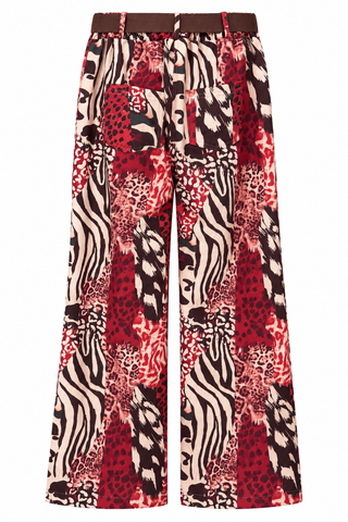 Untamed Mix Print Belted Italian Pant