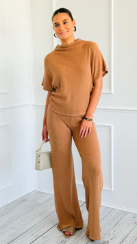 The Art of Staying In Set - Deep Camel-210 Loungewear/Sets-Zenana-Coastal Bloom Boutique, find the trendiest versions of the popular styles and looks Located in Indialantic, FL