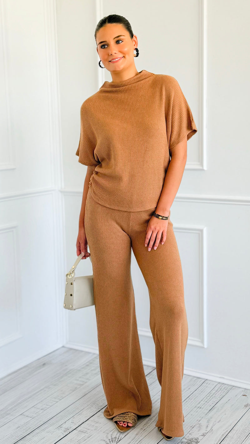 The Art of Staying In Set - Deep Camel-210 Loungewear/Sets-Zenana-Coastal Bloom Boutique, find the trendiest versions of the popular styles and looks Located in Indialantic, FL