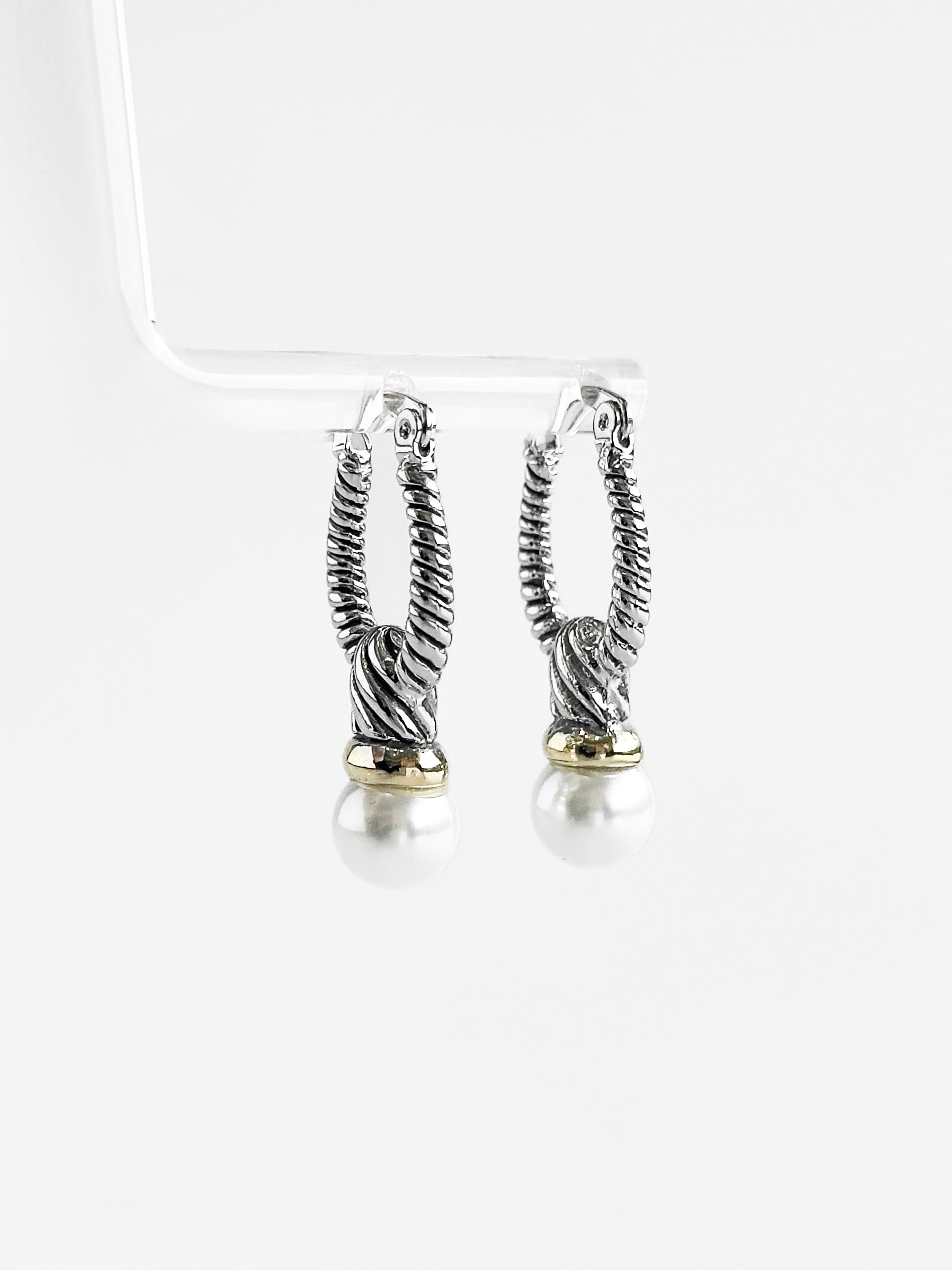 Cable Twist Pearl Drop Earring-jewe-NYC-Coastal Bloom Boutique, find the trendiest versions of the popular styles and looks Located in Indialantic, FL