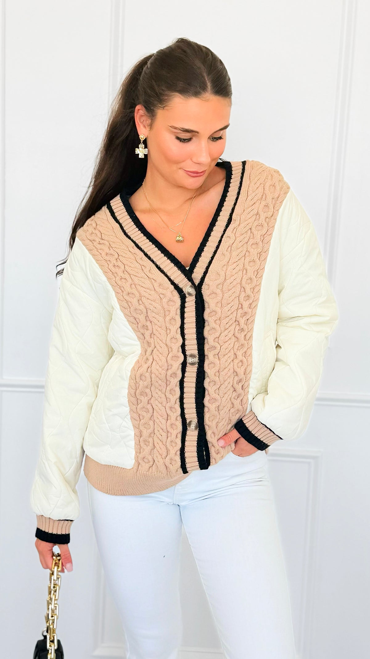 Braided Harmony Button Jacket-160 Jackets-ROUSSEAU-Coastal Bloom Boutique, find the trendiest versions of the popular styles and looks Located in Indialantic, FL