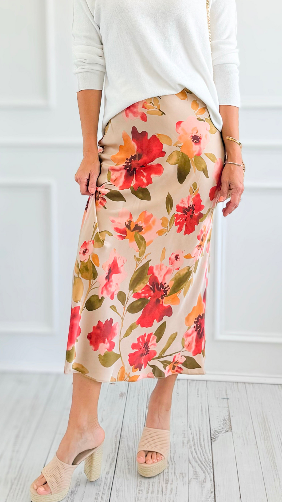 Floral Bias-Cut Maxi Skirt-170 Bottoms-In February-Coastal Bloom Boutique, find the trendiest versions of the popular styles and looks Located in Indialantic, FL