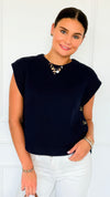 Signature Side Button Knit Vest - Midnight Navy-150 Cardigans/Layers-idem ditto-Coastal Bloom Boutique, find the trendiest versions of the popular styles and looks Located in Indialantic, FL