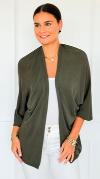Sunday Italian Modal Cardigan- Olive-150 Cardigan Layers-Italianissimo-Coastal Bloom Boutique, find the trendiest versions of the popular styles and looks Located in Indialantic, FL