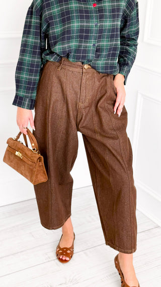 Star Patch Wide Leg Barrel Jeans
