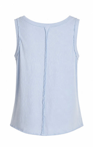 Raw Edge Tank Top - Light Blue