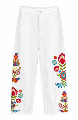 Floral Embroidered Pants