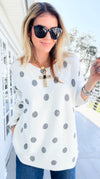 Shadow Dots Italian Milano Sweater-140 Sweaters-SORPRESA-Coastal Bloom Boutique, find the trendiest versions of the popular styles and looks Located in Indialantic, FL