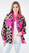 Fierce Contrast Fleece Shacket-130 Long Sleeve Tops-oddi-Coastal Bloom Boutique, find the trendiest versions of the popular styles and looks Located in Indialantic, FL