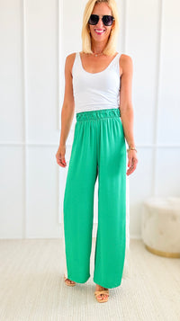 Contrast Band Blouse Pant - Green-170 Bottoms-TYCHE-Coastal Bloom Boutique, find the trendiest versions of the popular styles and looks Located in Indialantic, FL