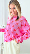 Italian St Tropez Sweet Bow Sweater-140 Sweaters-Italianissimo-Coastal Bloom Boutique, find the trendiest versions of the popular styles and looks Located in Indialantic, FL