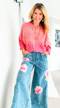 Vintage Blossom Corduroy Pants