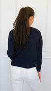 California Lounge Pullover- Navy-110 Long Sleeve Tops-V SKY-Coastal Bloom Boutique, find the trendiest versions of the popular styles and looks Located in Indialantic, FL
