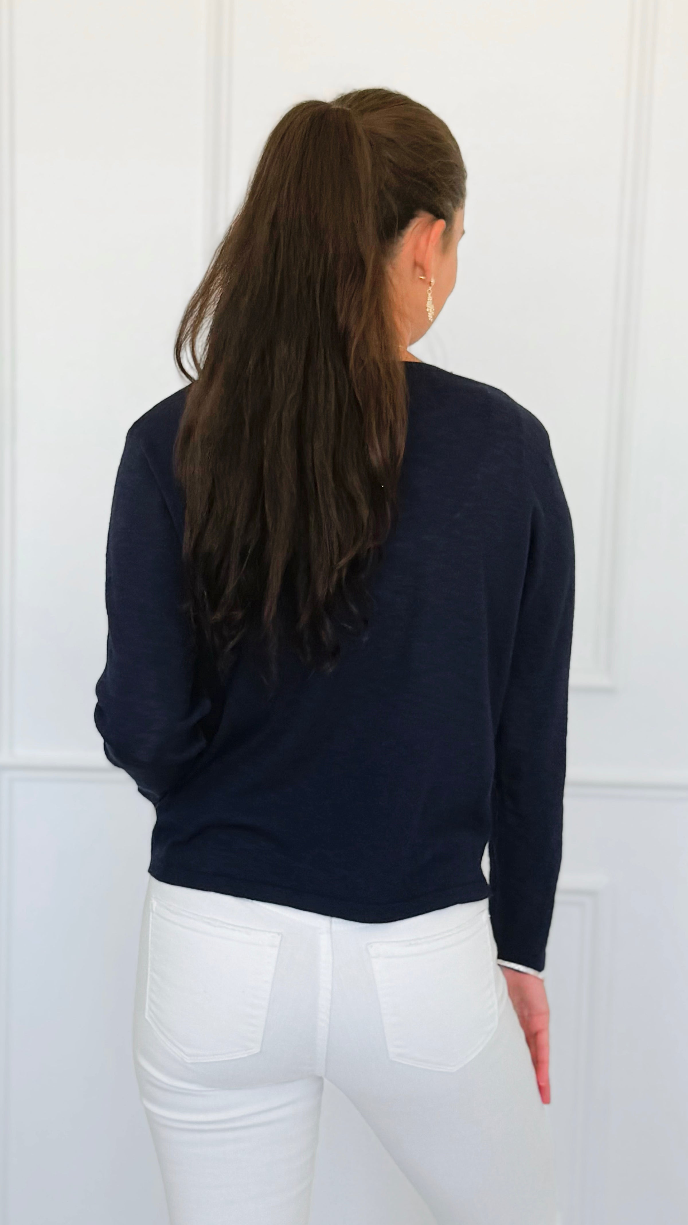 California Lounge Pullover- Navy-110 Long Sleeve Tops-V SKY-Coastal Bloom Boutique, find the trendiest versions of the popular styles and looks Located in Indialantic, FL