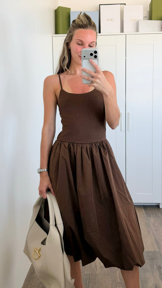 Modern Bubble Dress - Chocolate