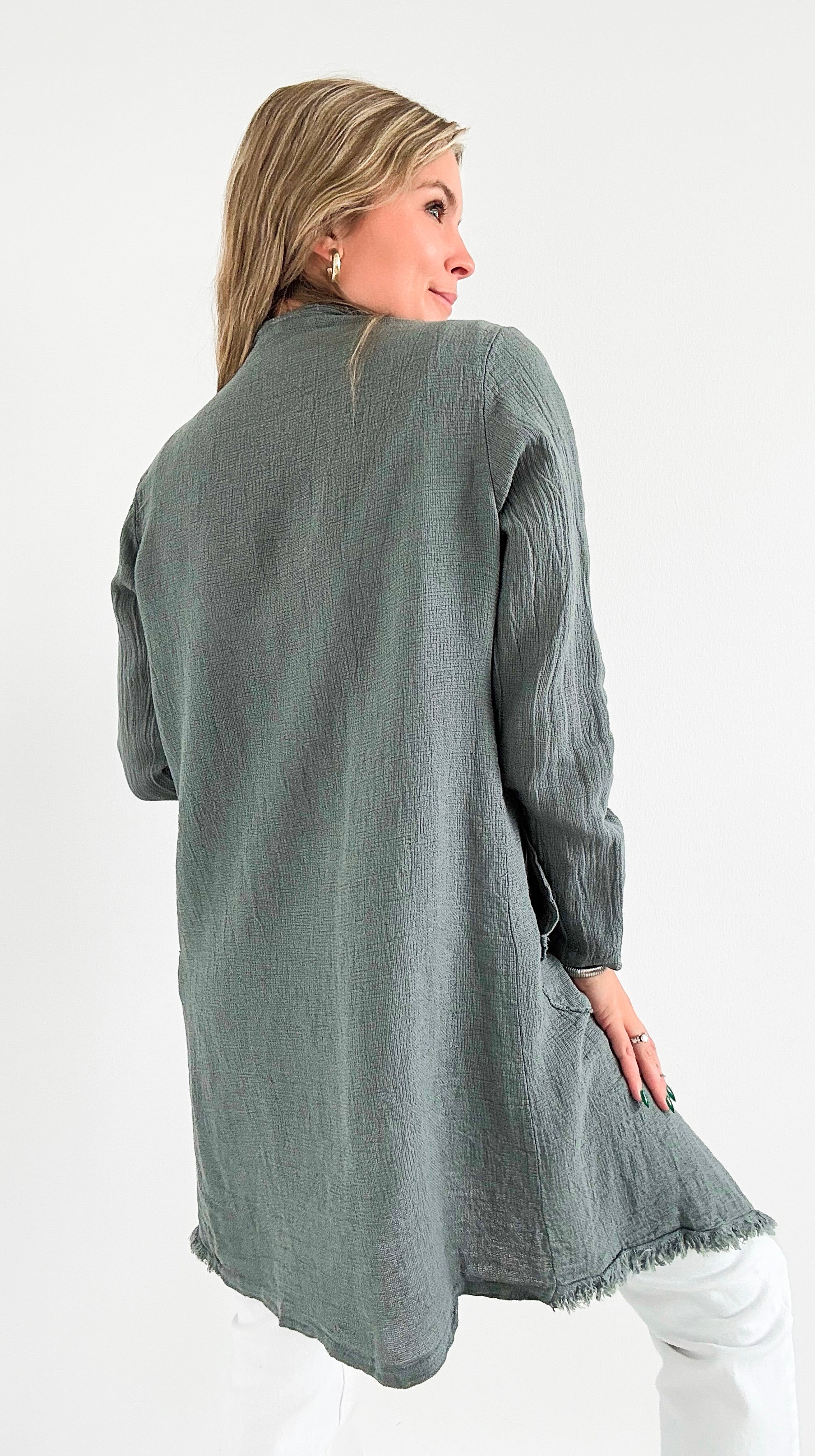 Seaside Breeze Drape Cardigan - Charcoal-150 Cardigans/Layers-V6-Coastal Bloom Boutique, find the trendiest versions of the popular styles and looks Located in Indialantic, FL