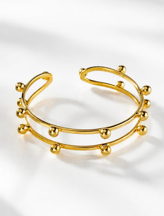 Gold Orbit Station Cuff Bracelet