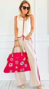 Patch Perfect Italian Tote Bag- Red-240 Bags-DEDA SRL-Coastal Bloom Boutique, find the trendiest versions of the popular styles and looks Located in Indialantic, FL