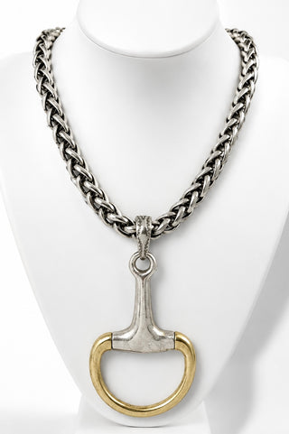 Chunky Horsebit Twisted Link Necklace