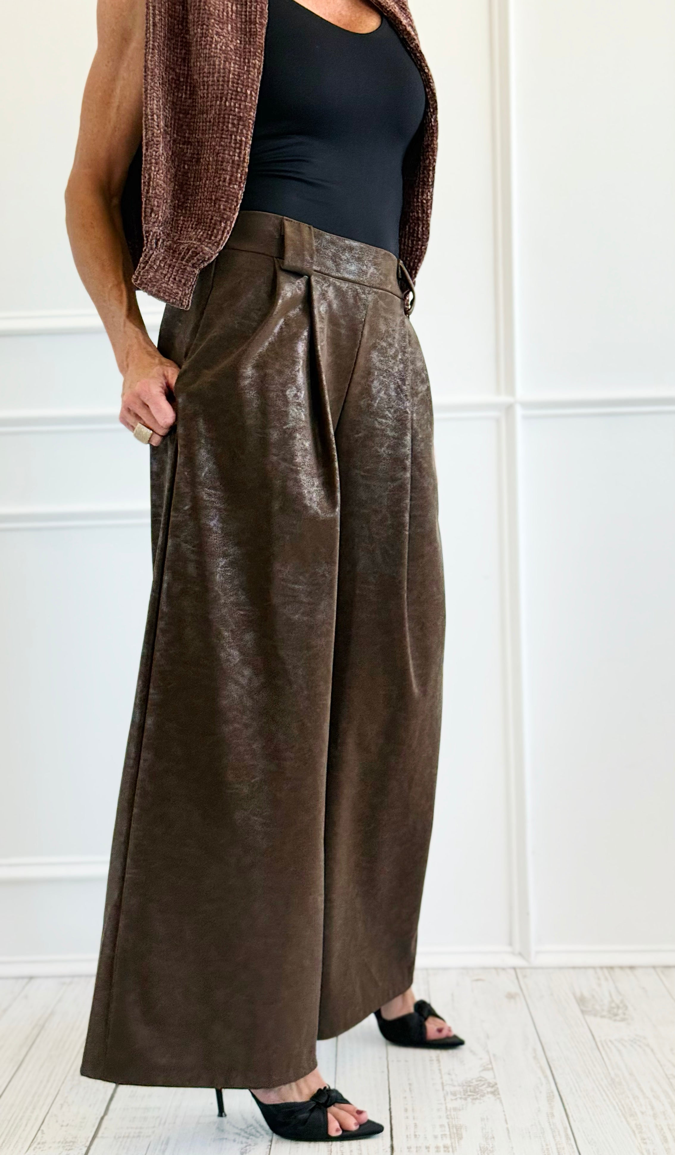 Starlit Italian Flare- Leg Pant- Brown-100 Pants-AZUL MONACO-Coastal Bloom Boutique, find the trendiest versions of the popular styles and looks Located in Indialantic, FL