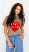 Love Mood Italian Graphic tee- Camel-110 short Sleeve Top-V SKY-Coastal Bloom Boutique, find the trendiest versions of the popular styles and looks Located in Indialantic, FL