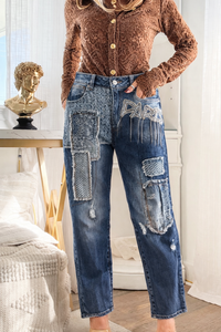 Paris Sparkle Patch Denim Pant