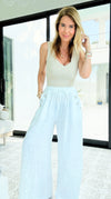 DAMAGED- Ease Embellished Linen Italian Relaxed Pant- White-100 Pants-TATTOO Z-Coastal Bloom Boutique, find the trendiest versions of the popular styles and looks Located in Indialantic, FL