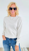 Fleece Crewneck Sweatshirt-140 Sweaters-reflex-Coastal Bloom Boutique, find the trendiest versions of the popular styles and looks Located in Indialantic, FL