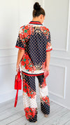 Floral Baroque Pant Set-210 Loungewear/Sets-Endless Moon-Coastal Bloom Boutique, find the trendiest versions of the popular styles and looks Located in Indialantic, FL