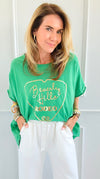 Rodeo Luxe Italian T-Shirt- Kelly Green-110 Short Sleeve Tops-Italianissimo-Coastal Bloom Boutique, find the trendiest versions of the popular styles and looks Located in Indialantic, FL