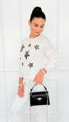 Star Wild Long Sleeve Top- White-110 Long Sleeve Tops-V SKY-Coastal Bloom Boutique, find the trendiest versions of the popular styles and looks Located in Indialantic, FL