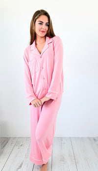 Dreamy Nights Pajama Set - Pink-210 Loungewear/Sets-Zenana-Coastal Bloom Boutique, find the trendiest versions of the popular styles and looks Located in Indialantic, FL