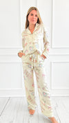 Macaron Tea Party Satin Pant Set-170 Bottoms-Fantastic Fawn-Coastal Bloom Boutique, find the trendiest versions of the popular styles and looks Located in Indialantic, FL