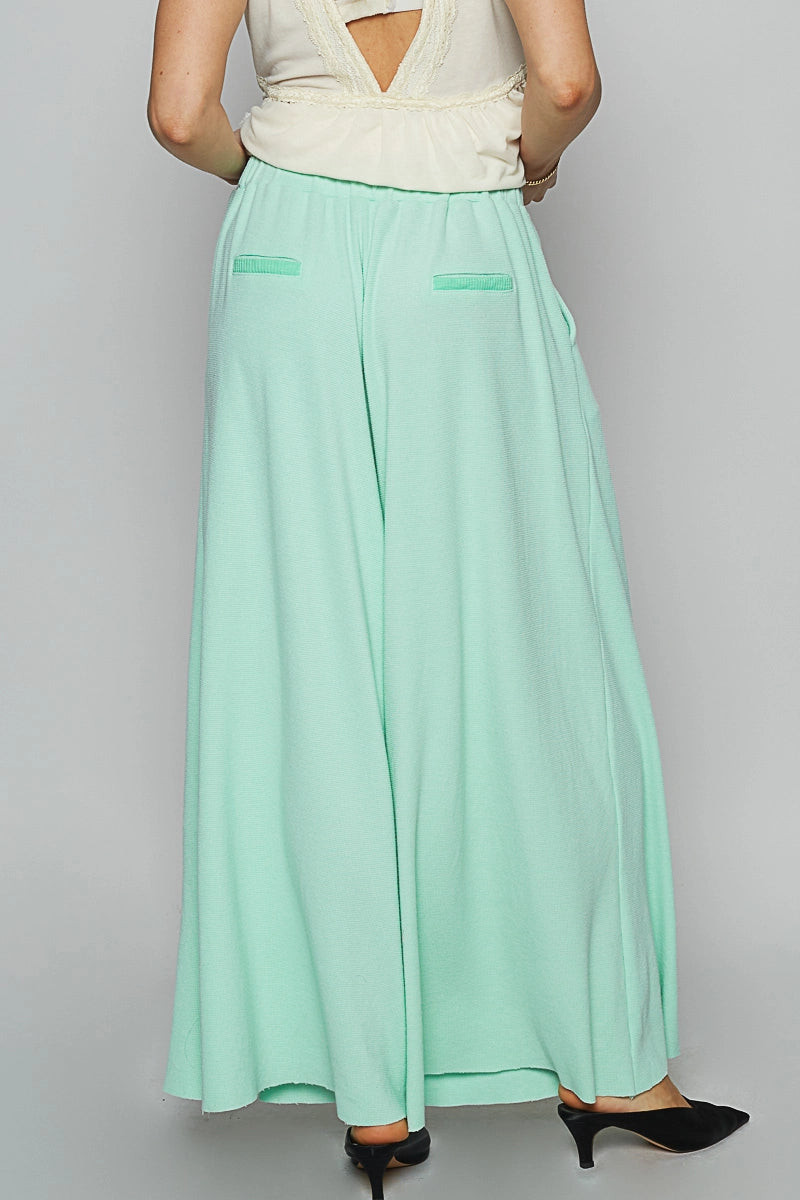 Relaxed Flowy High-Rise Pants - Mint-170 Bottoms/Shorts-POL-Coastal Bloom Boutique, find the trendiest versions of the popular styles and looks Located in Indialantic, FL