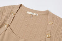 Command Attention Ribbed Top - Beige-130 Long Sleeve Tops-rivir-Coastal Bloom Boutique, find the trendiest versions of the popular styles and looks Located in Indialantic, FL